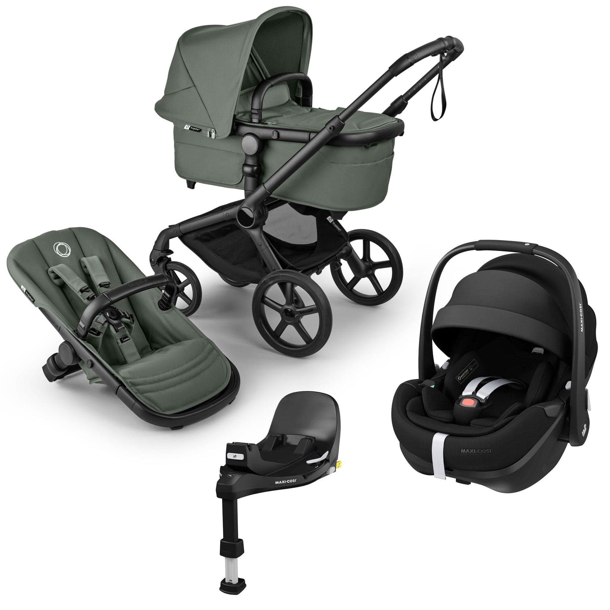 Bugaboo travel systems Bugaboo Fox 5 Renew Maxi-Cosi Travel System - Forest Green 20518-TS-PV2-GRN
