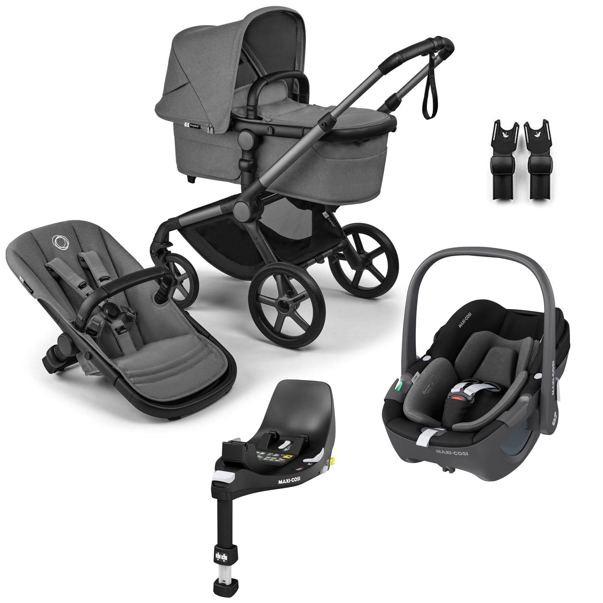 Bugaboo travel systems Bugaboo Fox 5 Renew Maxi-Cosi Travel System - Moon Grey 18859-TS-PEB-GRE
