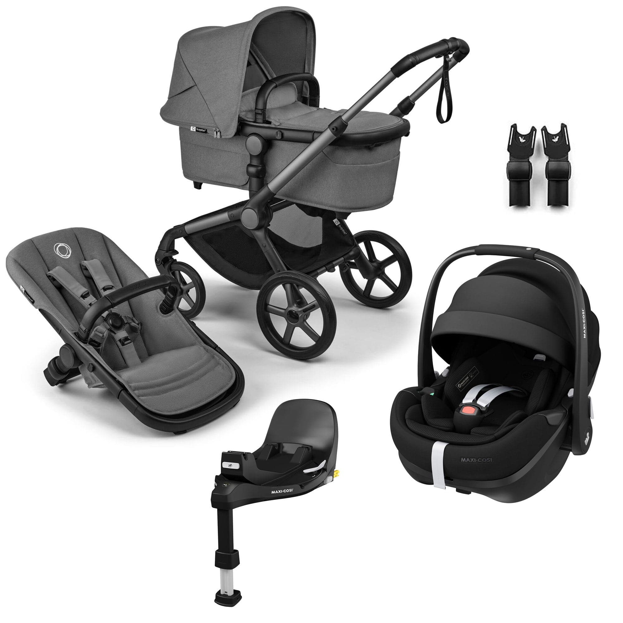 Bugaboo travel systems Bugaboo Fox 5 Renew Maxi-Cosi Travel System - Moon Grey 18864-TS-PV2-GRE