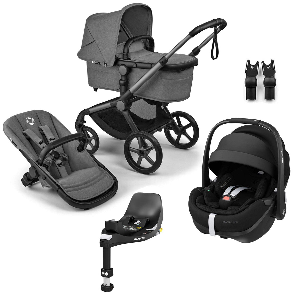 Bugaboo travel systems Bugaboo Fox 5 Renew Maxi-Cosi Travel System - Moon Grey 18864-TS-PV2-GRE