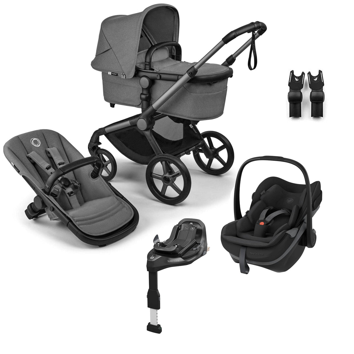 Bugaboo travel systems Bugaboo Fox 5 Renew Maxi-Cosi Travel System - Moon Grey 23578-TS-PBS-GRE