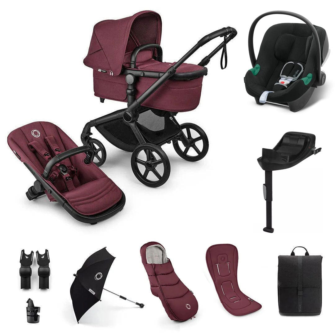 Bugaboo travel systems Bugaboo Fox 5 Renew Ultimate Cybex Bundle - Dark Cherry 18818-ULT-ATO-CHE