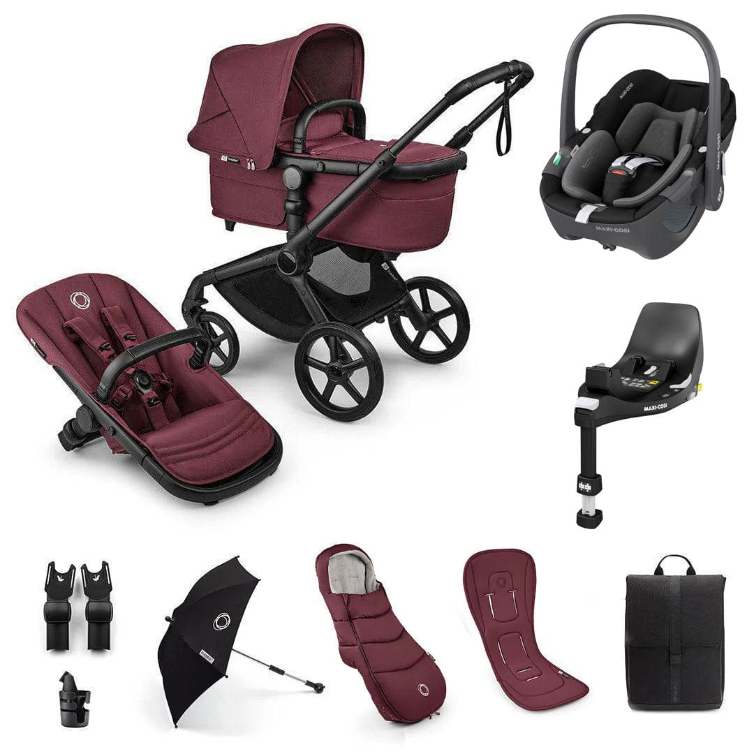 Bugaboo travel systems Bugaboo Fox 5 Renew Ultimate Maxi-Cosi Bundle - Dark Cherry 18799-ULT-PEB-CHE