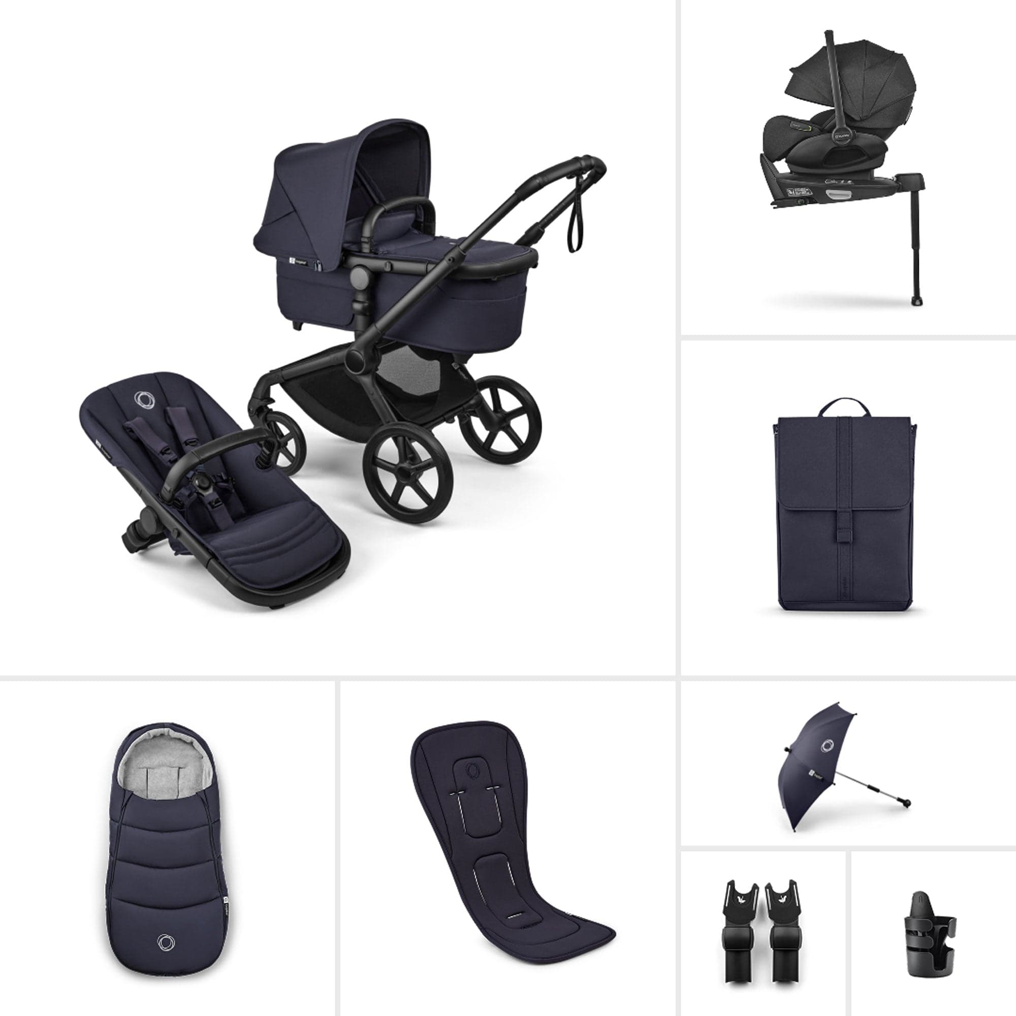 Bugaboo travel systems Bugaboo Fox 5 Renew Ultimate Newborn Bundle - Deep Indigo 18775-ULT-NEW-IND