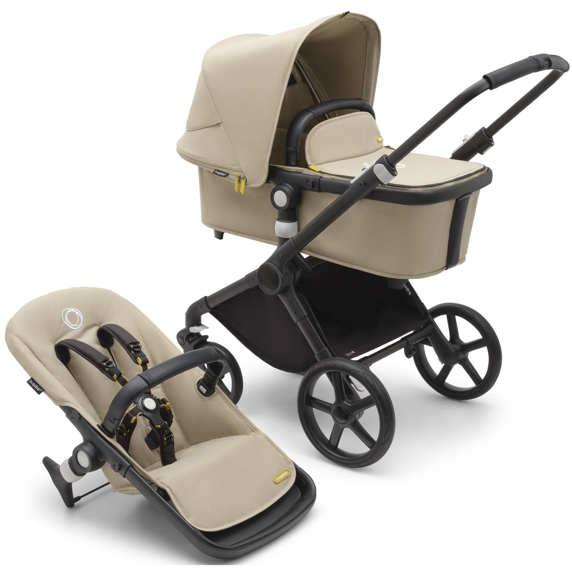 Bugaboo travel systems Bugaboo Fox Cub Cybex Travel System - Black/Desert Beige