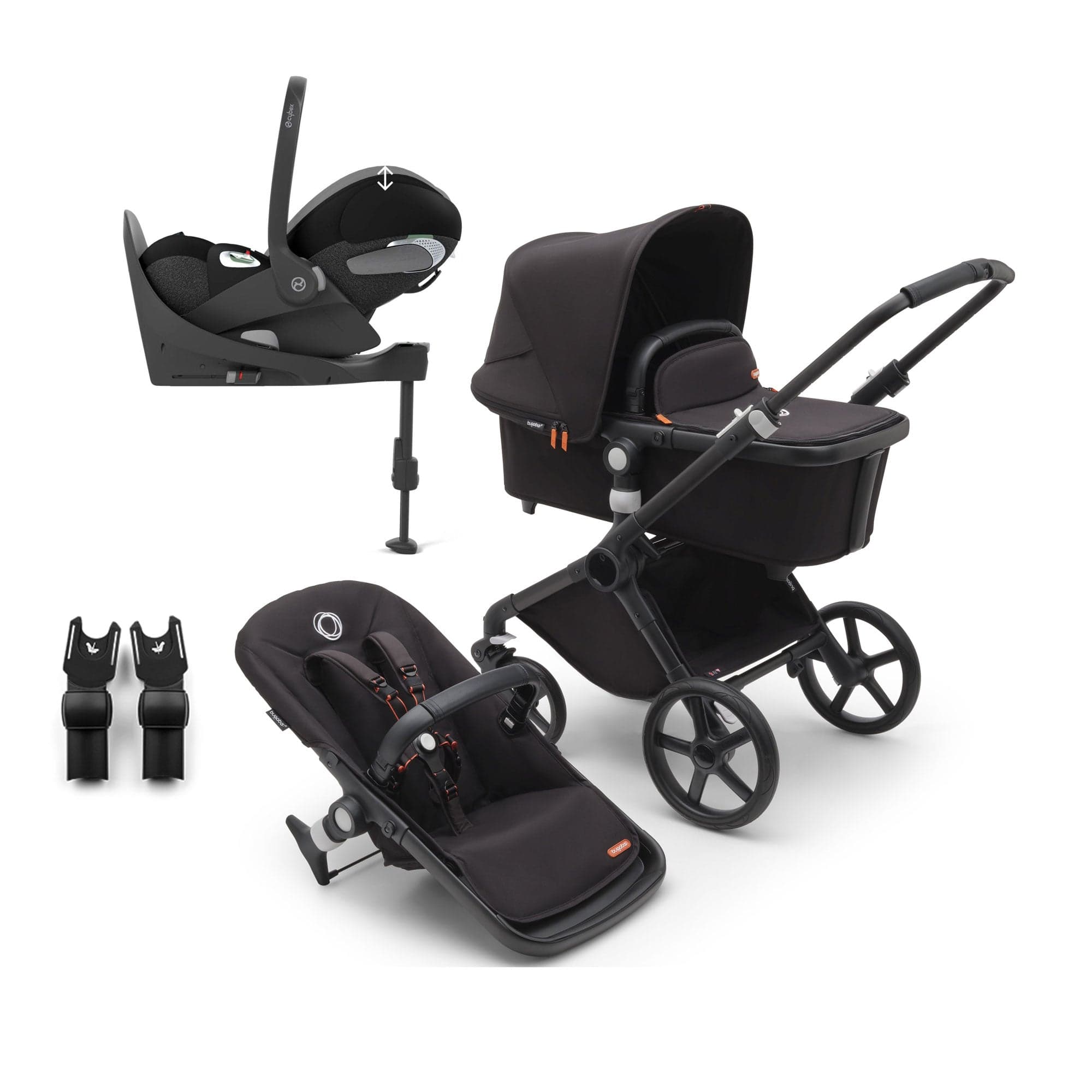Bugaboo travel systems Bugaboo Fox Cub Cybex Travel System - Black/Midnight Black