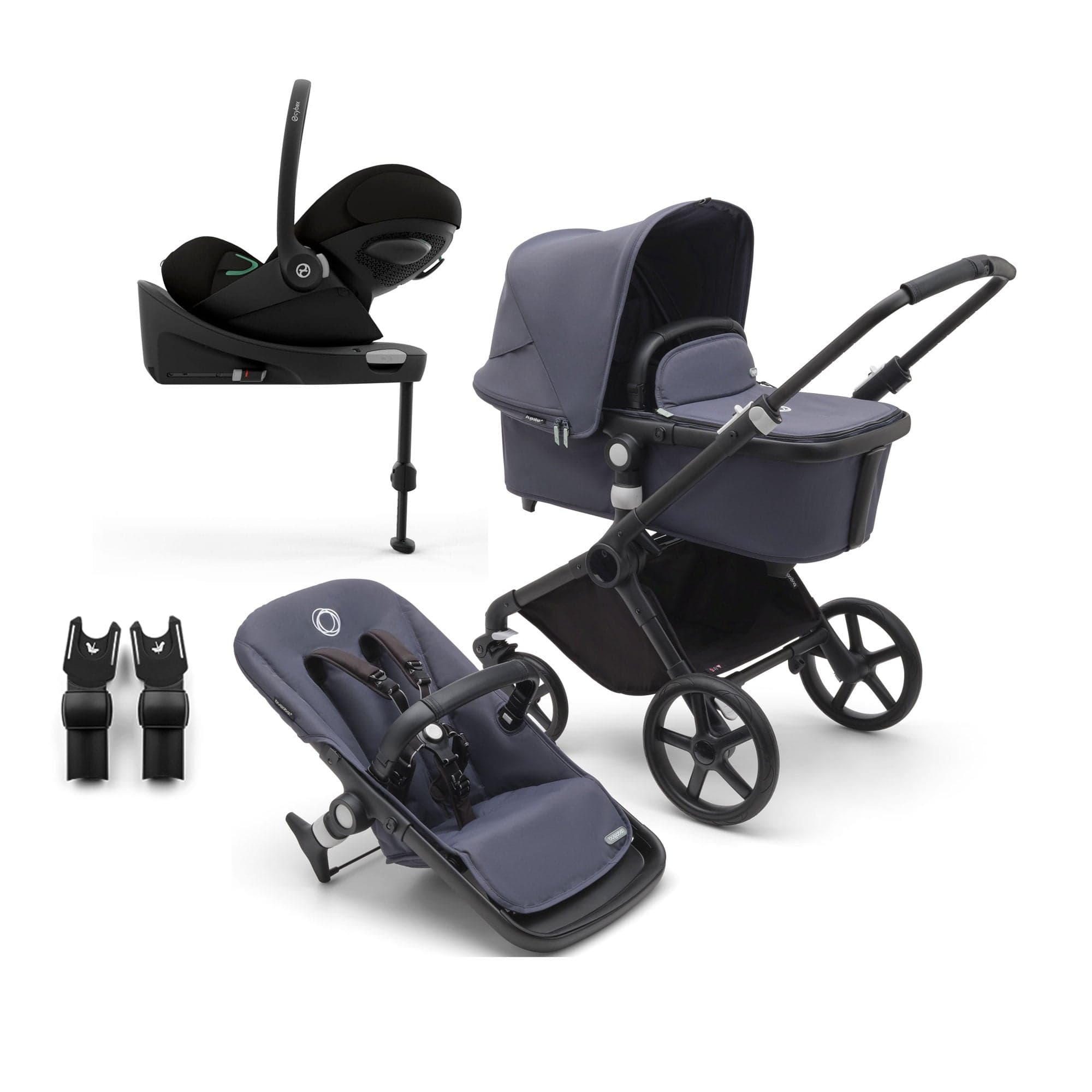 Bugaboo travel systems Bugaboo Fox Cub Cybex Travel System - Black/Stormy Blue