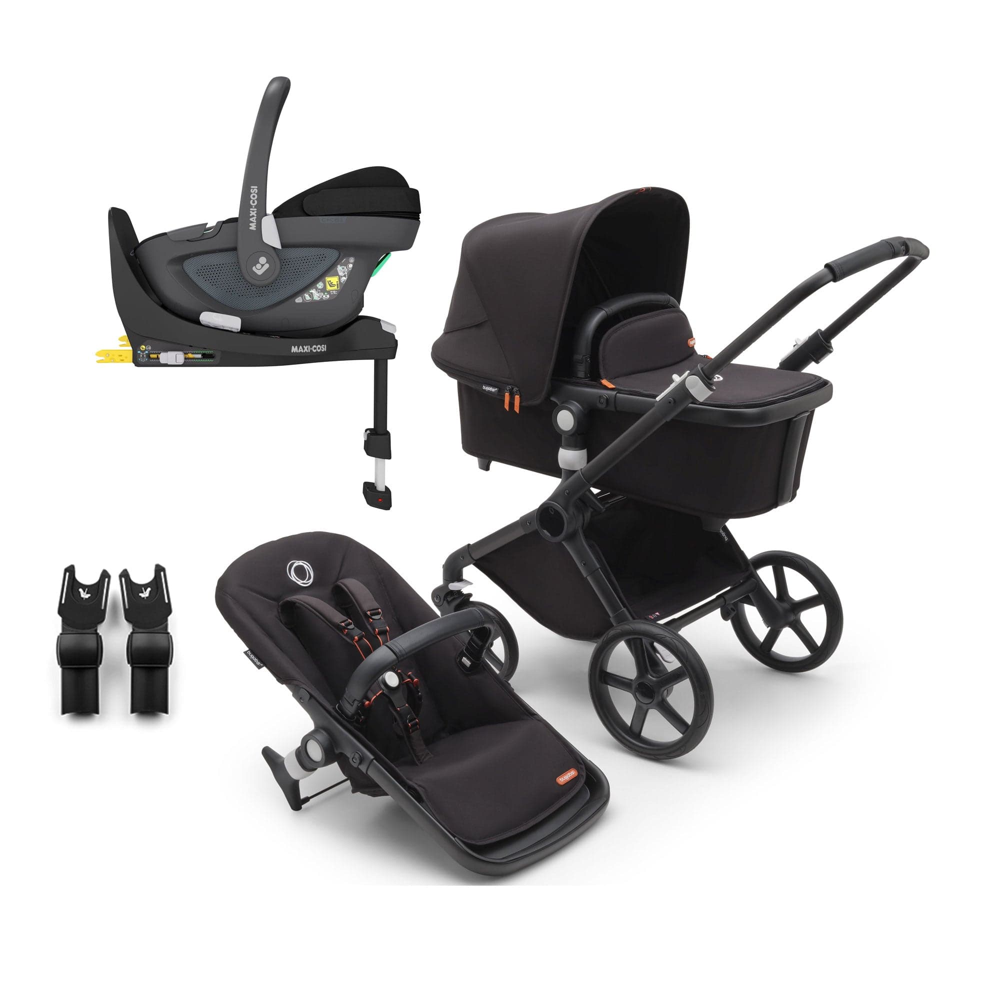 Bugaboo travel systems Bugaboo Fox Cub Maxi-Cosi Travel System - Black/Midnight Black 19971-FXCB-PEB