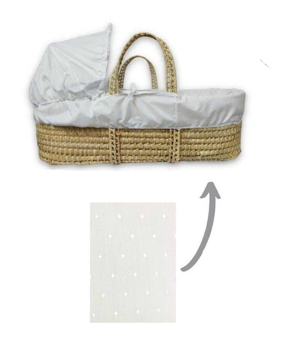 Clair De Lune moses baskets Clair De Lune Dobby Spot Moses Basket CL6206WE