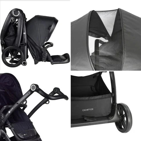 Cozy N Safe baby prams Cozy N Safe Champion Pram (Birth-15kg) - Black EST80