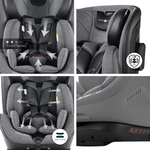Cozy N Safe highback booster seats Cozy N Safe Excalibur i-Size 76-150cm - Graphite EST811-2