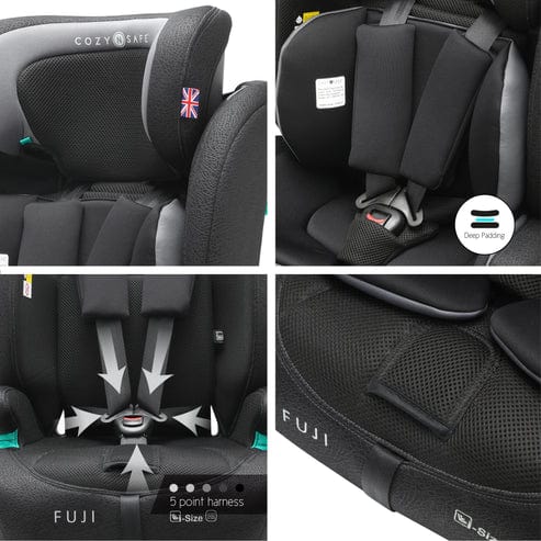 Cozy N Safe highback booster seats Cozy N Safe Fuji i-Size 76-150cm - Black/Grey EST288-1