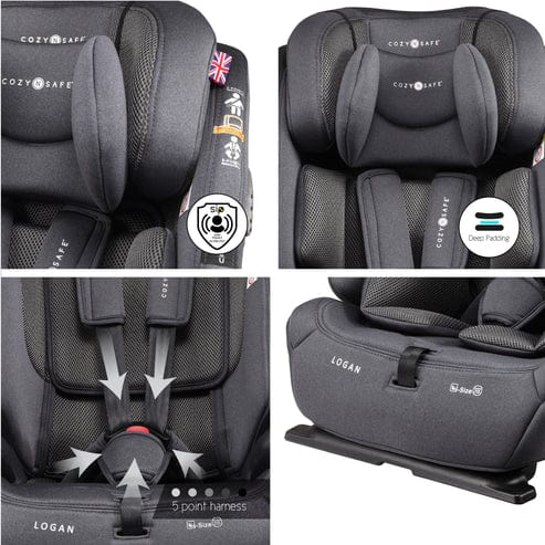 Cozy N Safe highback booster seats Cozy N Safe Logan i-Size 76-150cm - Graphite EST029-1