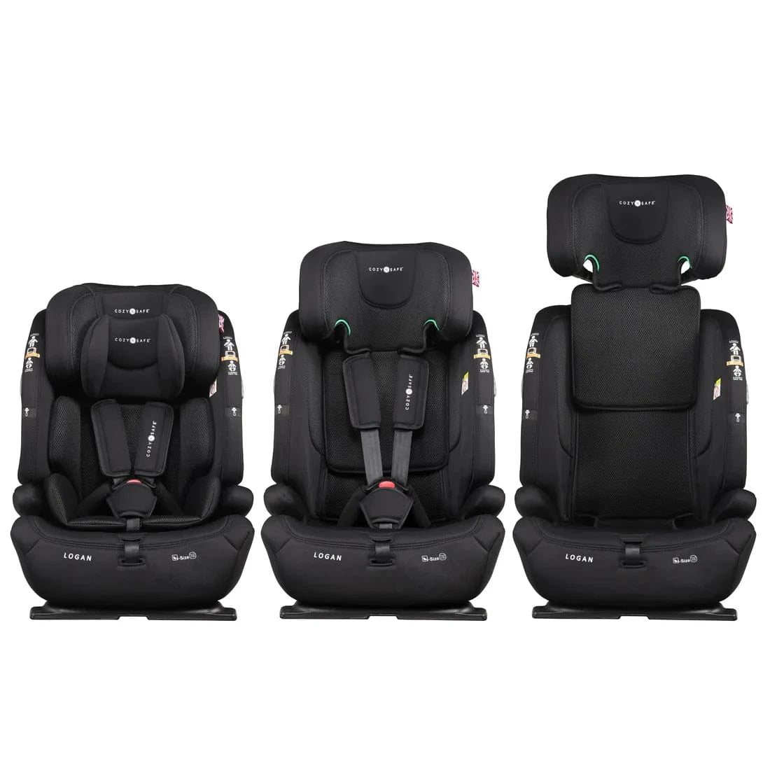 Cozy N Safe highback booster seats Cozy N Safe Logan i-Size 76-150cm - Onyx EST029