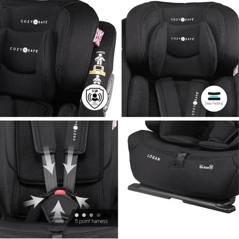 Cozy N Safe highback booster seats Cozy N Safe Logan i-Size 76-150cm - Onyx EST029