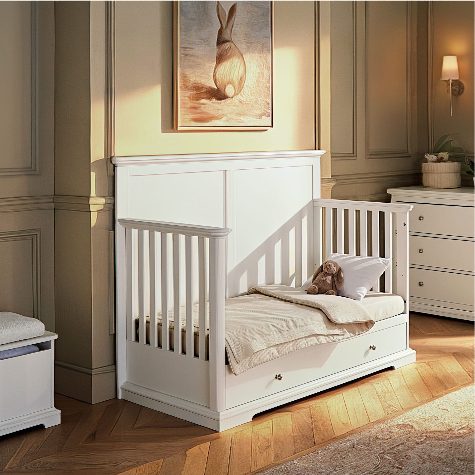 CuddleCo cribs Cuddleco Beaumont Grande Cotbed - White