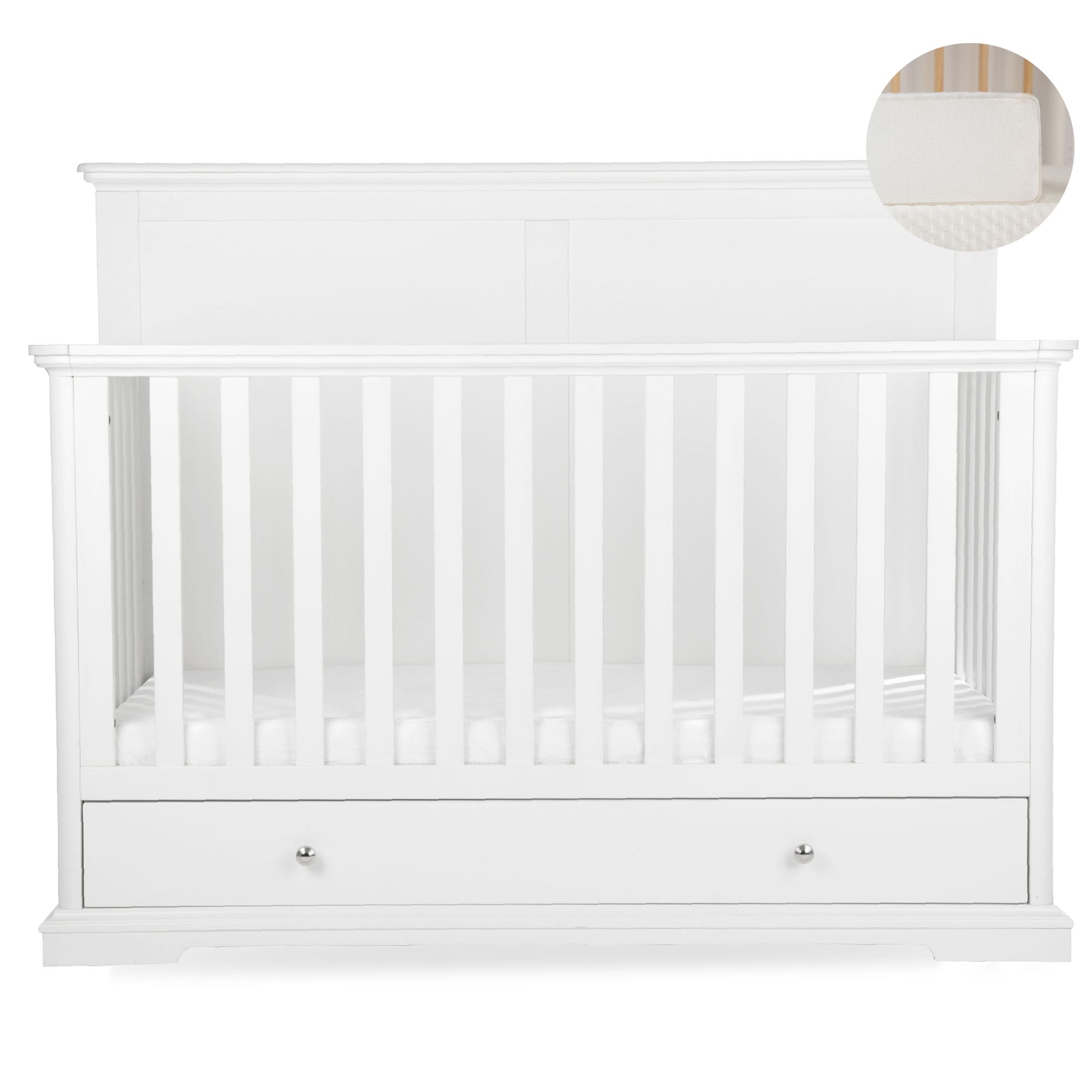 CuddleCo cribs Cuddleco Beaumont Grande Cotbed - White FRN/CUD/155029/FM