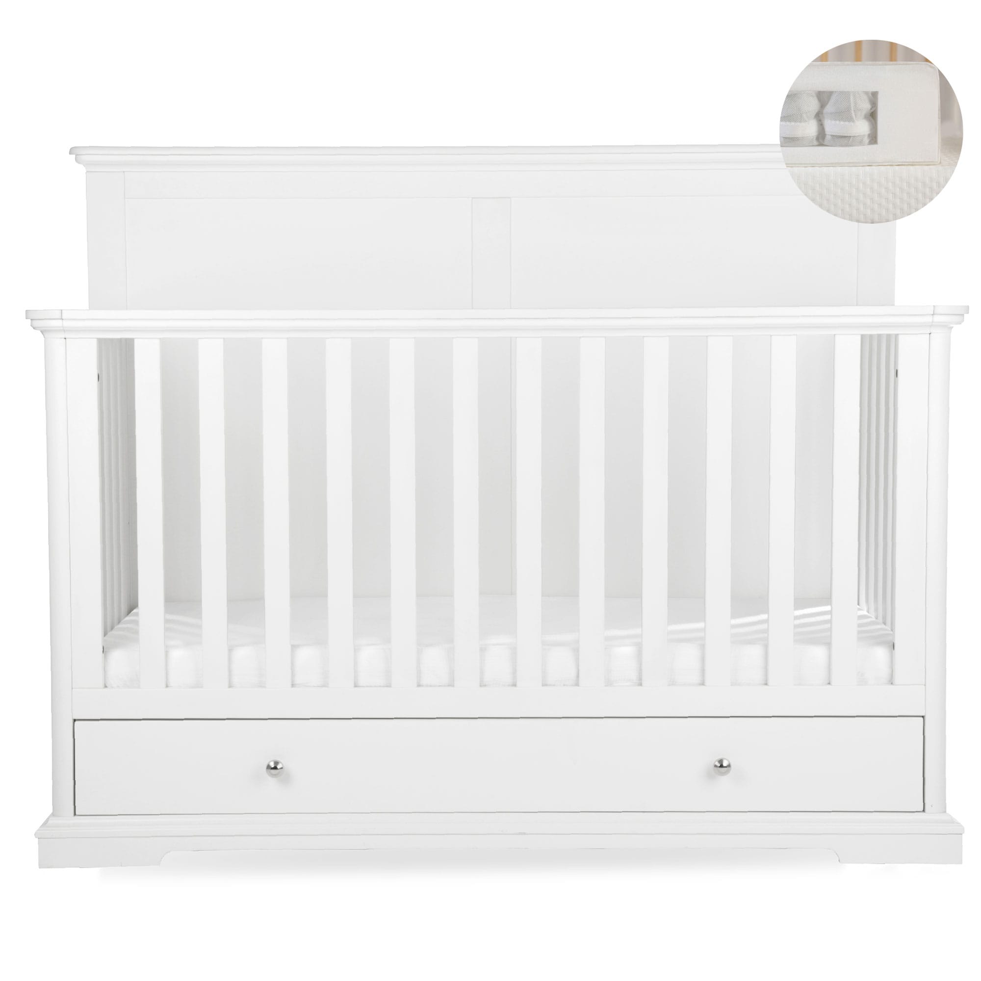 CuddleCo cribs Cuddleco Beaumont Grande Cotbed - White FRN/CUD/155029/PS