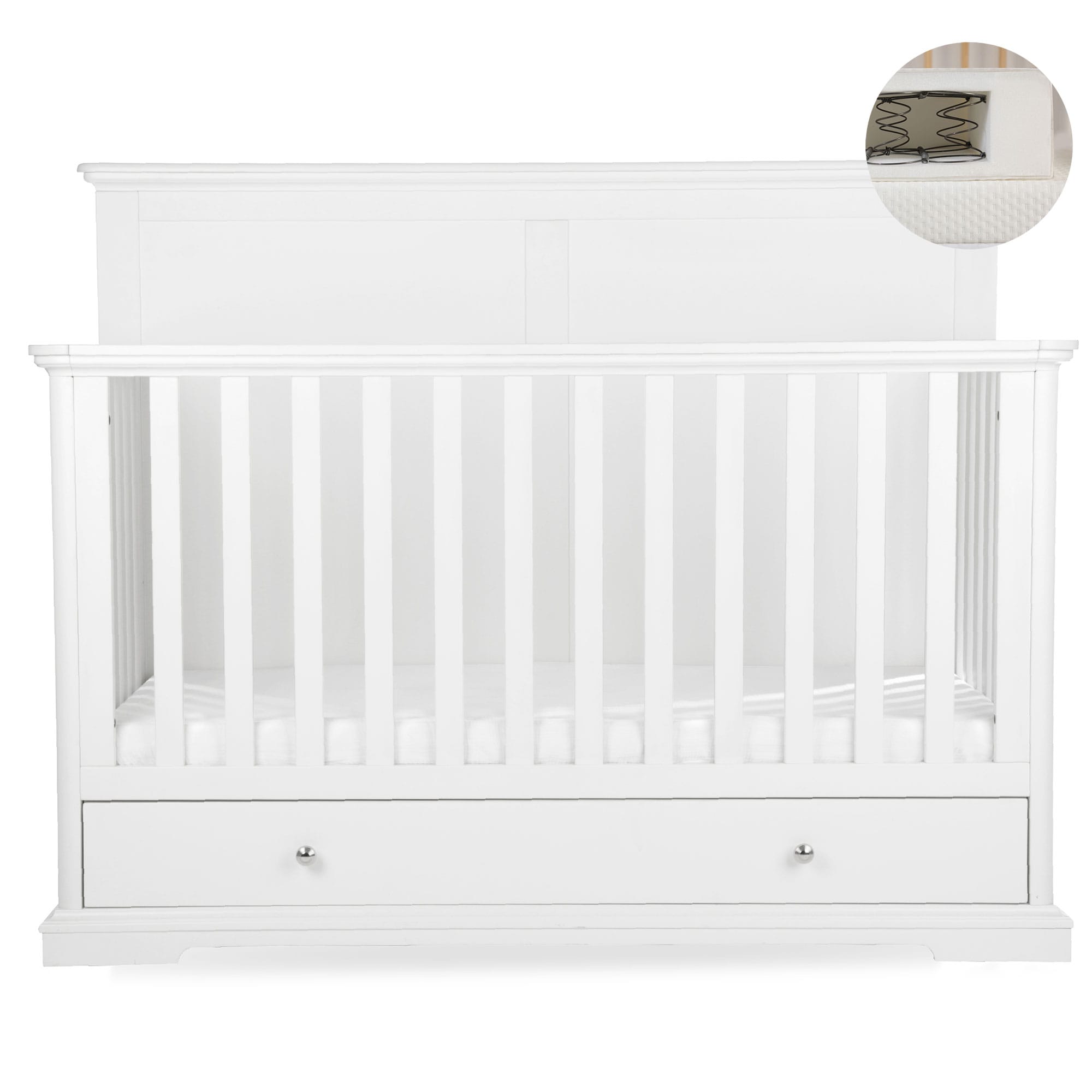 CuddleCo cribs Cuddleco Beaumont Grande Cotbed - White FRN/CUD/155029/SM