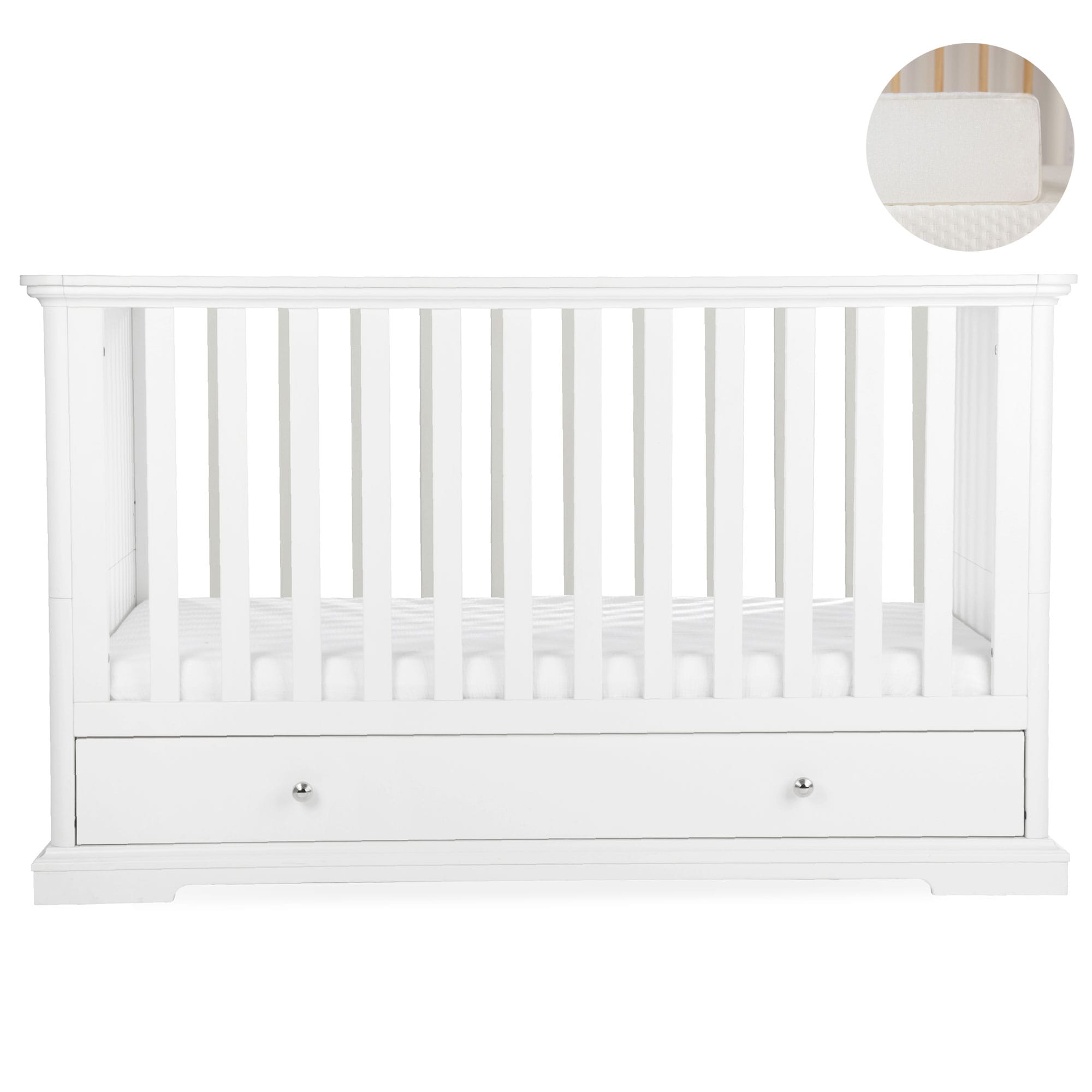 CuddleCo cribs Cuddleco Beaumont Low Cotbed - White FRN/CUD/154985/FM