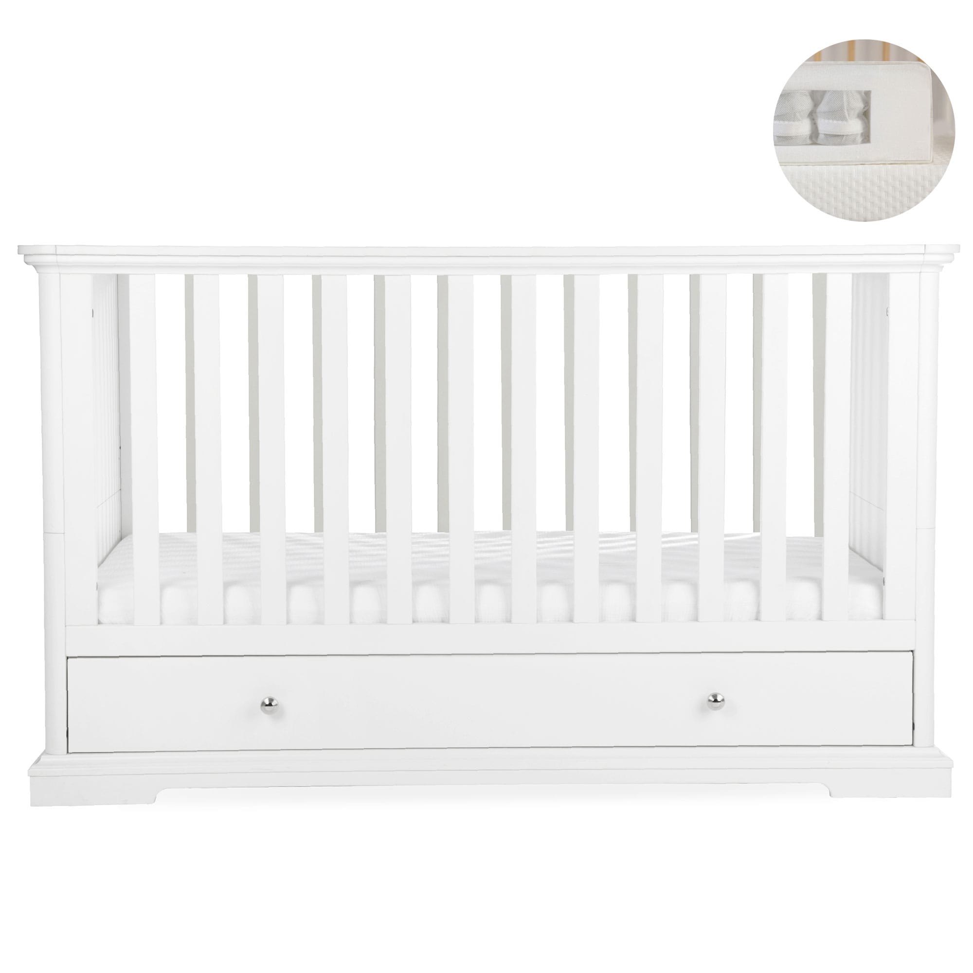 CuddleCo cribs Cuddleco Beaumont Low Cotbed - White FRN/CUD/154985/PS