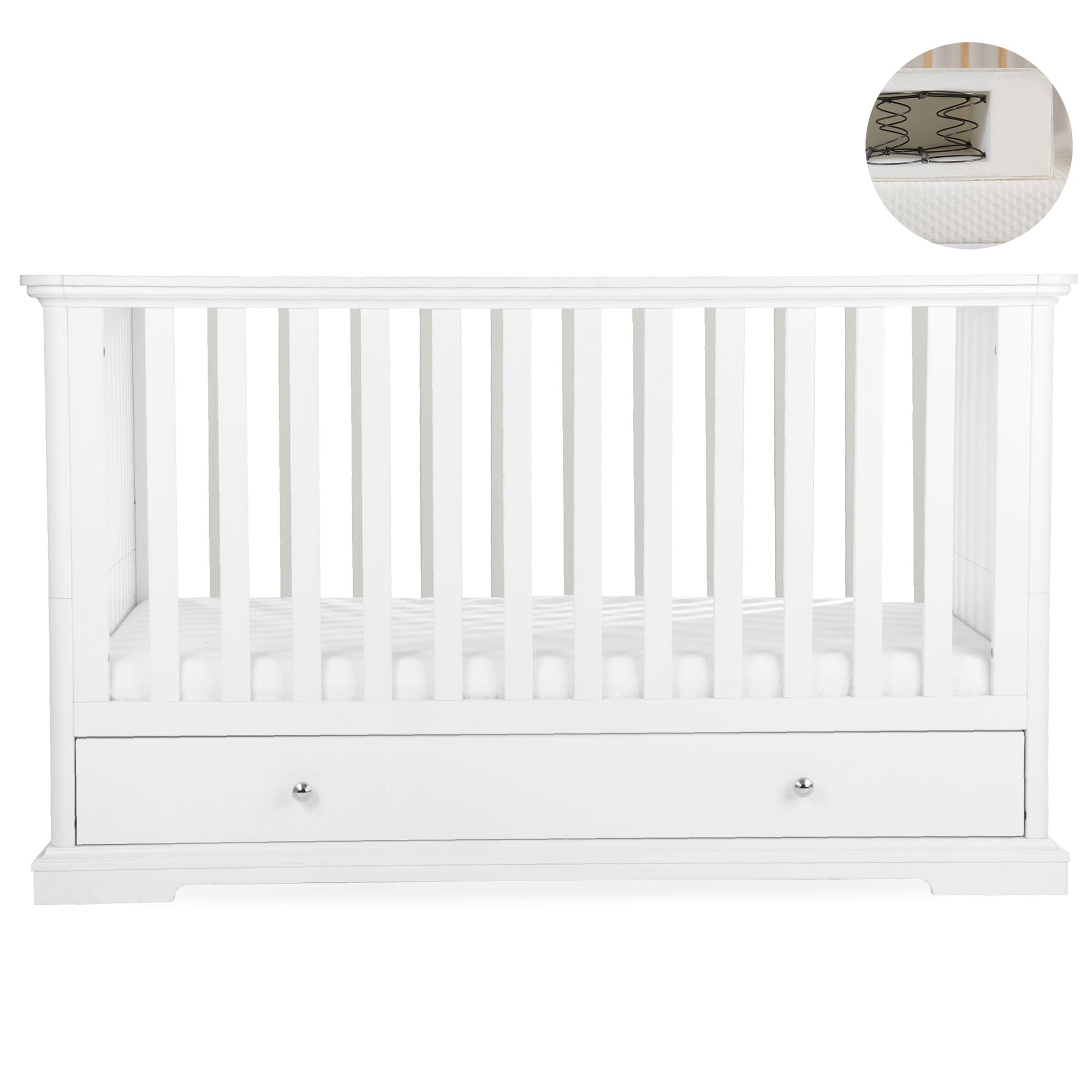 CuddleCo cribs Cuddleco Beaumont Low Cotbed - White FRN/CUD/154985/SM
