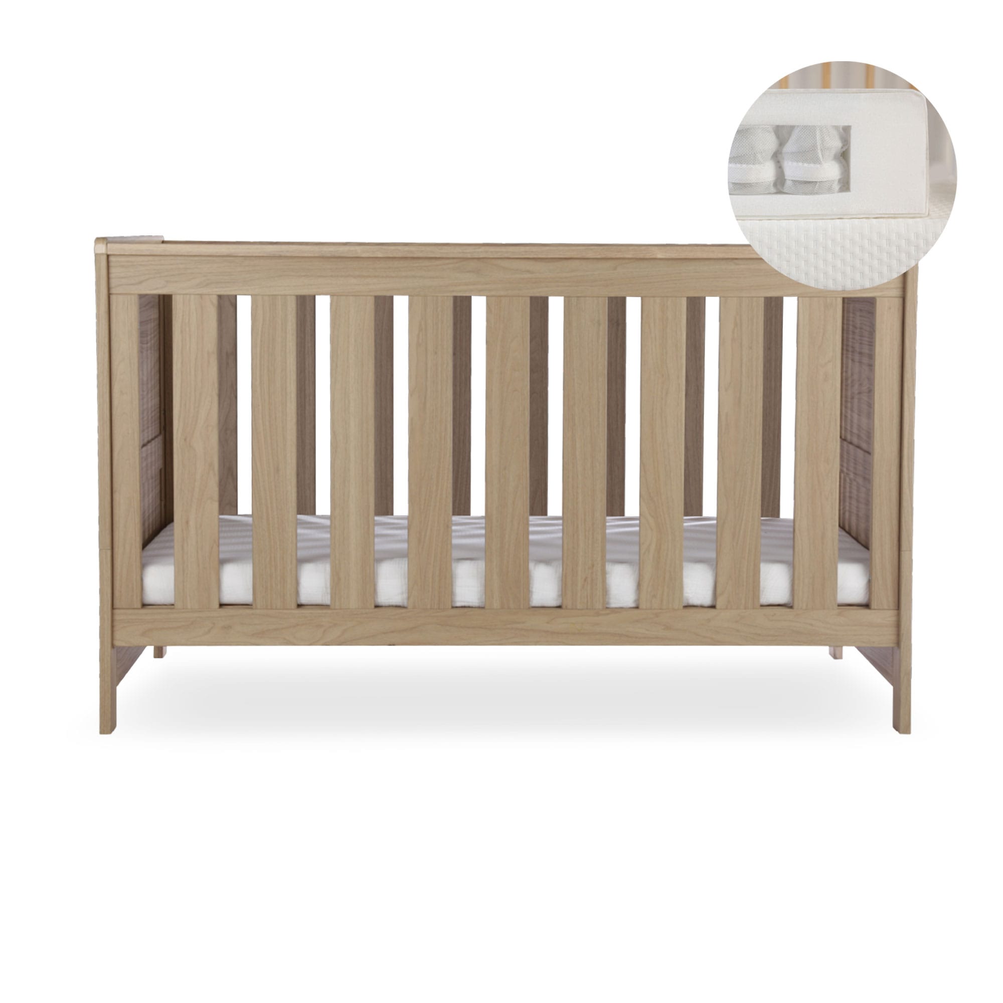 CuddleCo cribs Cuddleco Burford Cotbed - Oak FRN/CUD/155609/PS