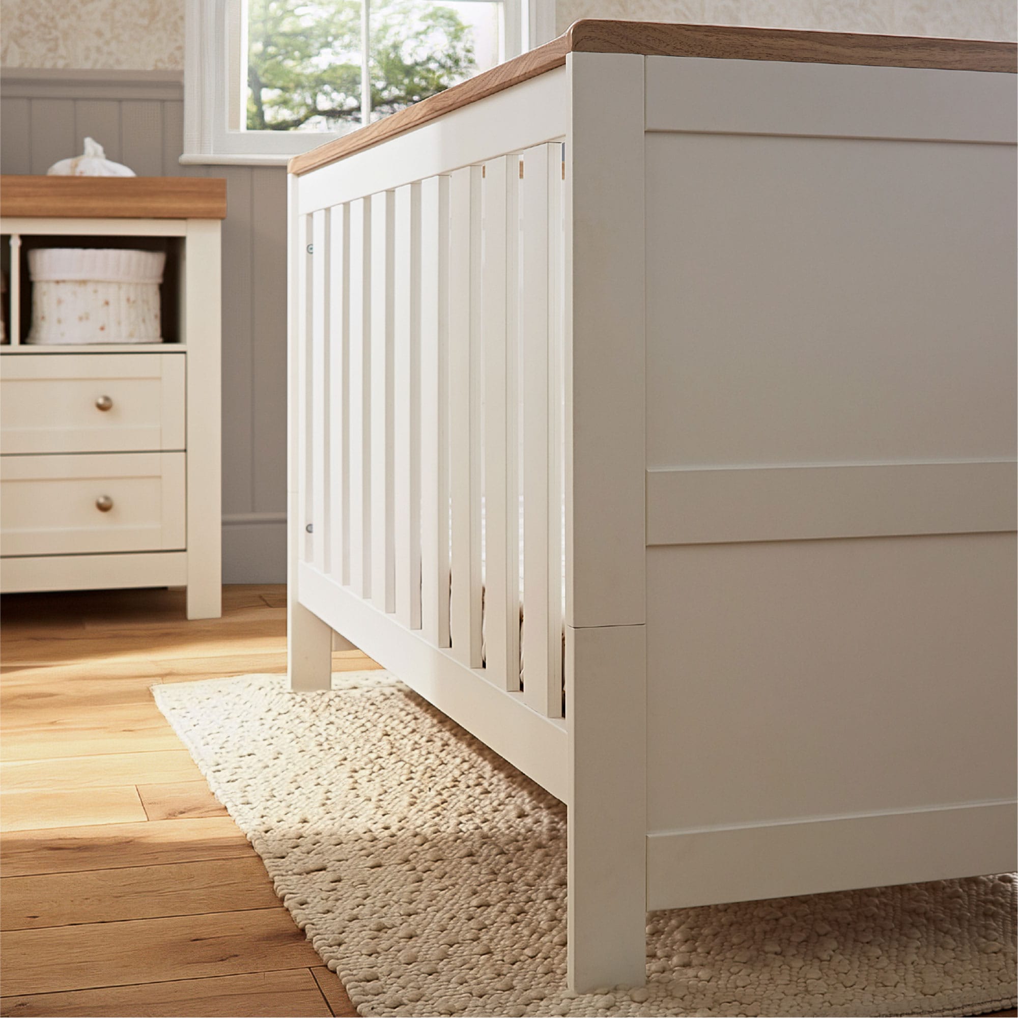 CuddleCo cribs Cuddleco Burford Cotbed - White/Oak