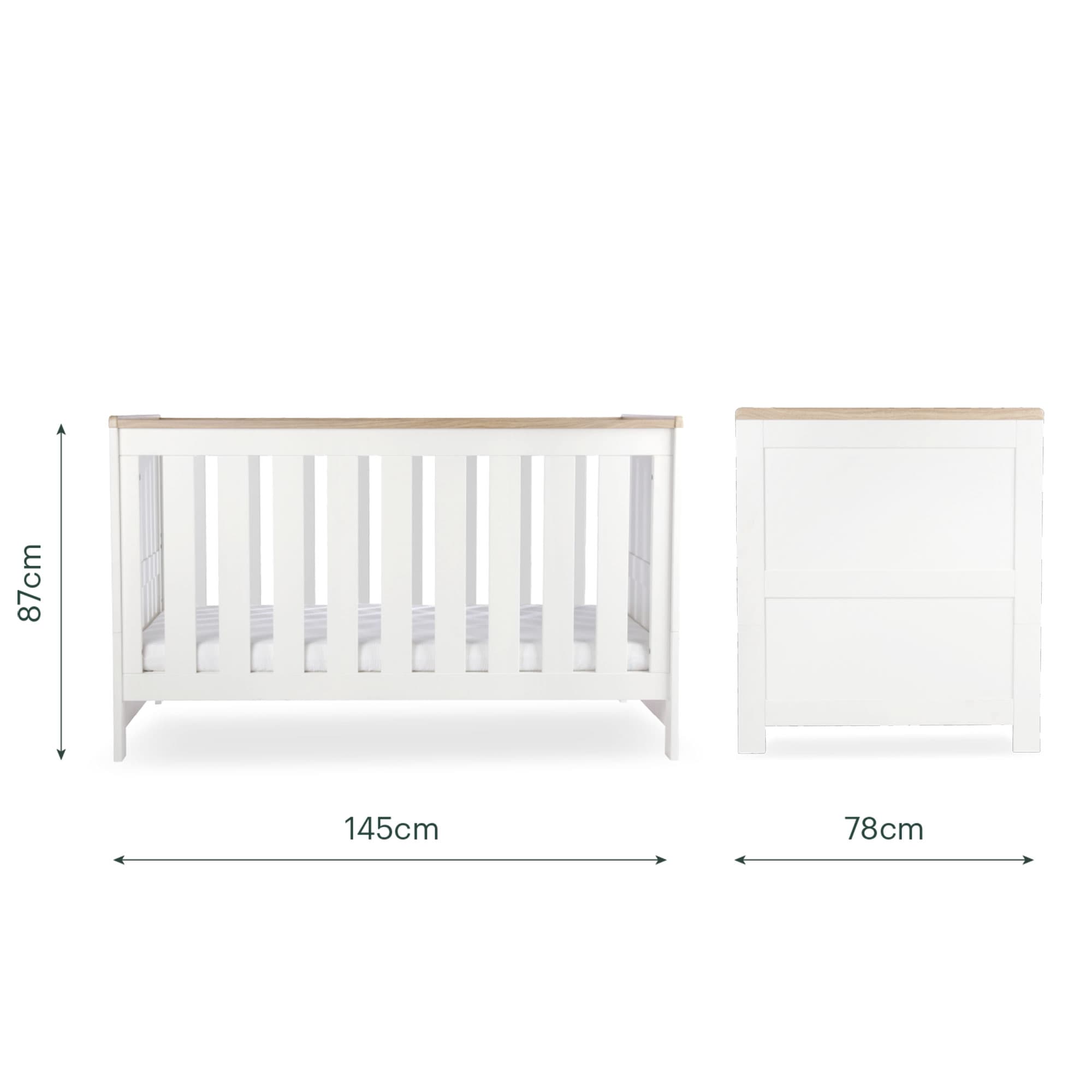 CuddleCo cribs Cuddleco Burford Cotbed - White/Oak