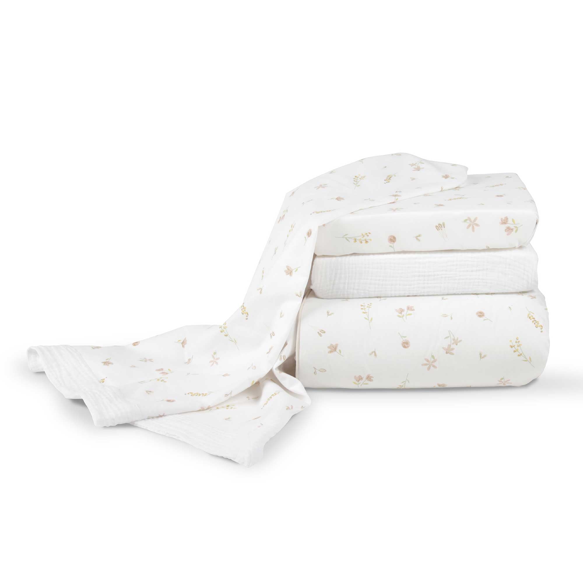 CuddleCo nursery bedding sets CuddleCo 4pc Cot Bed Bedding Set - Cashmere Meadow BED/CUD/154480