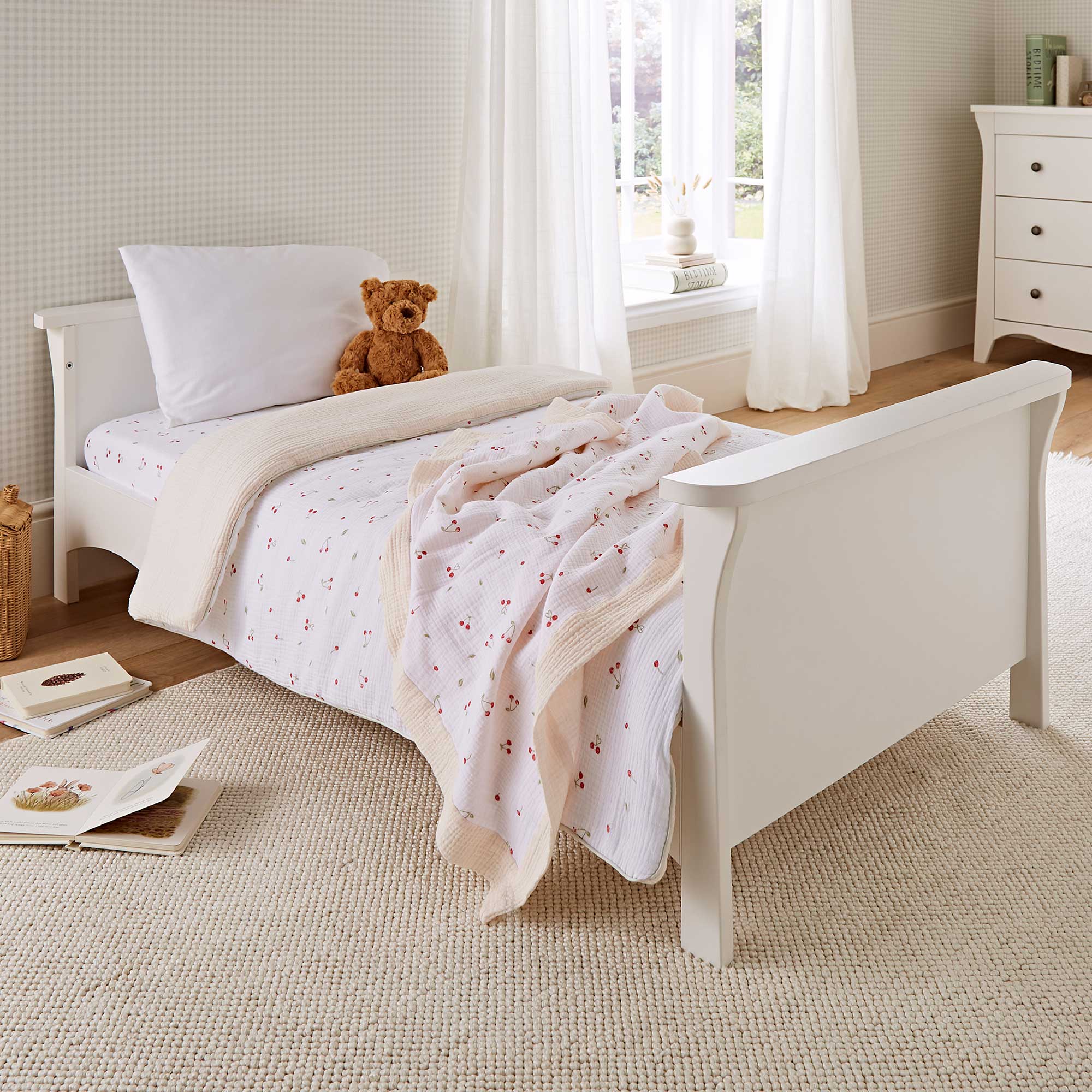 CuddleCo nursery bedding sets CuddleCo 4pc Cot Bed Bedding Set - Ditsy Cherry BED/CUD/154497