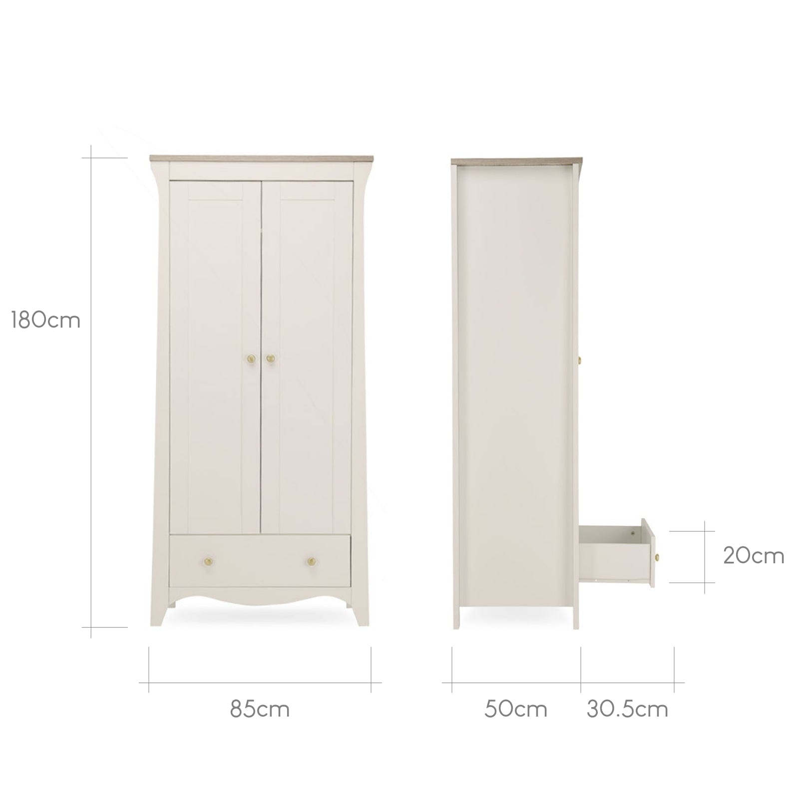 CuddleCo Nursery Room Sets Cuddleco Clara 3 Piece Nursery Furniture Set - Cashmere