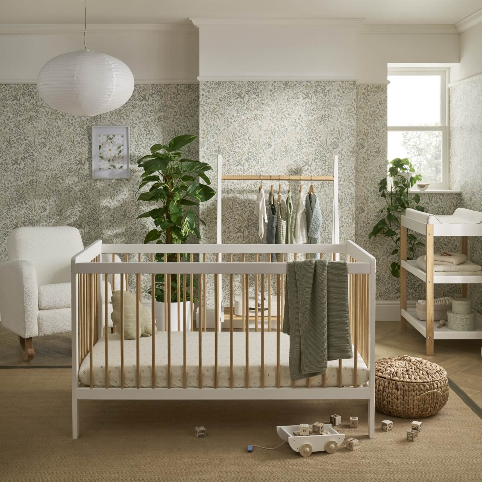 CuddleCo Nursery Room Sets CuddleCo Nola 3 Piece Room Set - White & Natural
