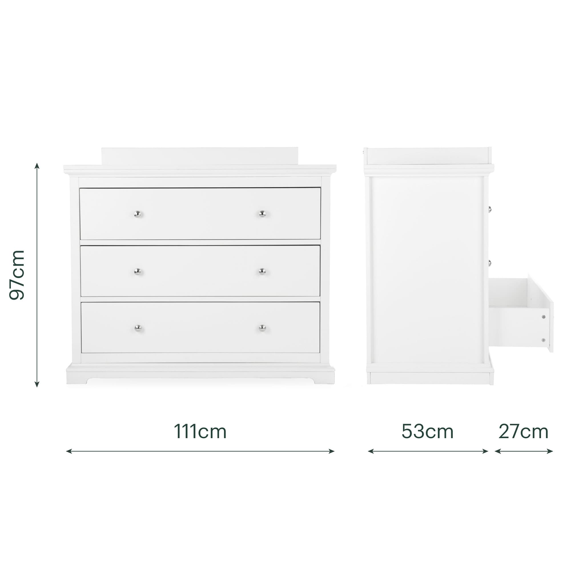 CuddleCo nursery room sets Cuddleco Beaumont 2 Piece Nursery Furniture Set with Grande Cotbed - White