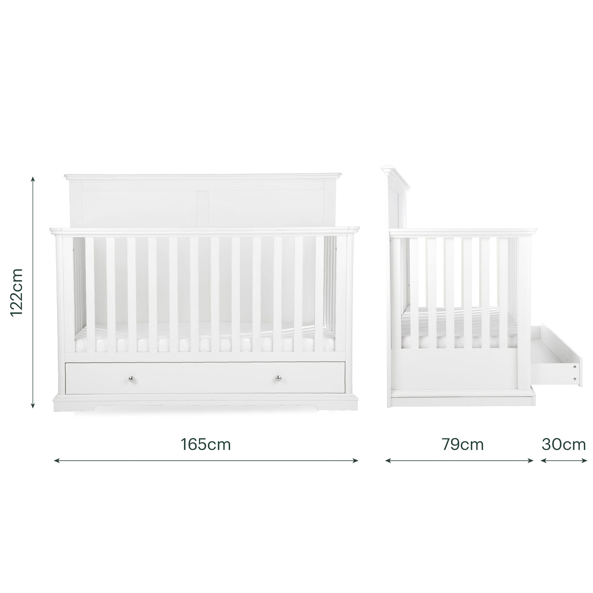 CuddleCo nursery room sets Cuddleco Beaumont 2 Piece Nursery Furniture Set with Grande Cotbed - White