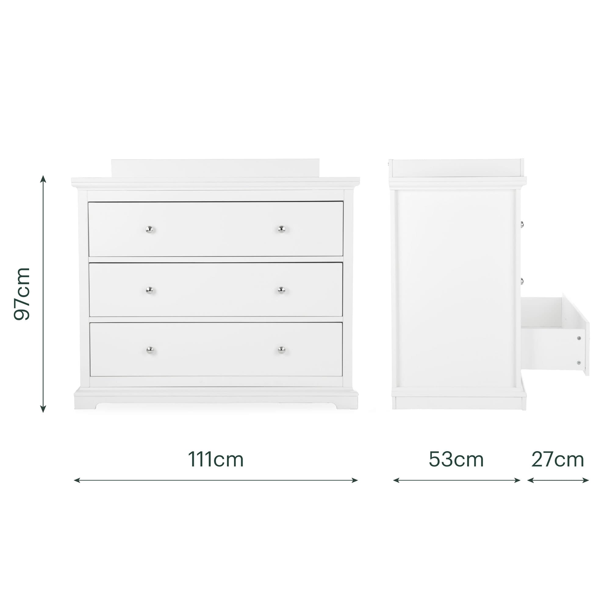 CuddleCo nursery room sets Cuddleco Beaumont 2 Piece Nursery Furniture Set with Low Cotbed - White