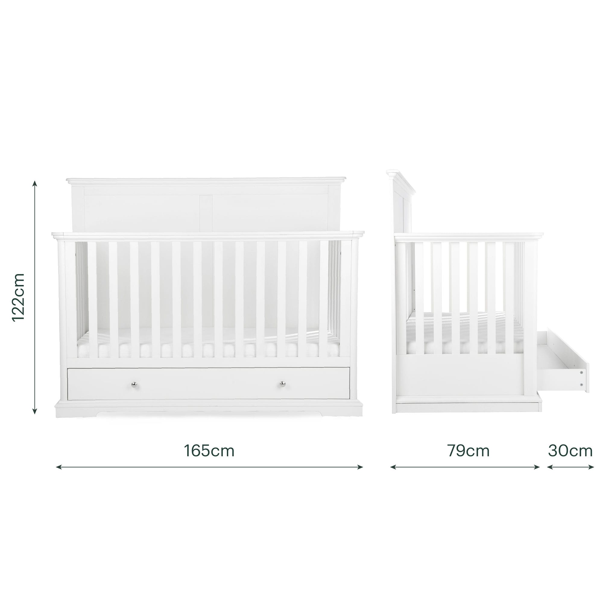 CuddleCo nursery room sets Cuddleco Beaumont 3 Piece Nursery Furniture Set with Grande Cotbed - White