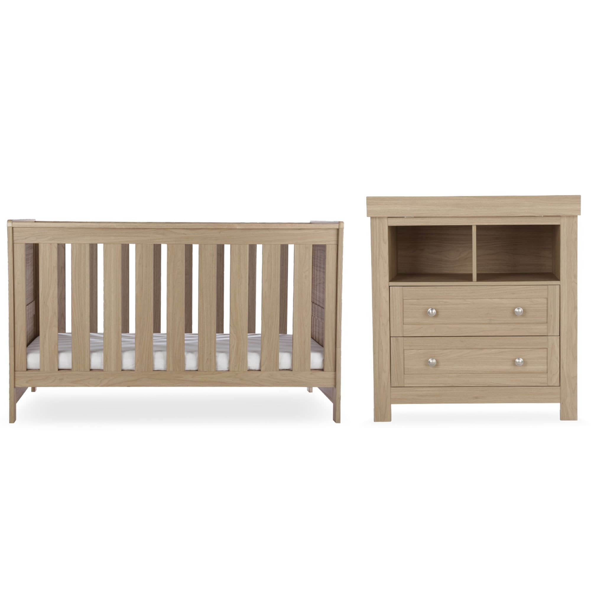 CuddleCo nursery room sets Cuddleco Burford 2 Piece Nursery Furniture Set - Oak