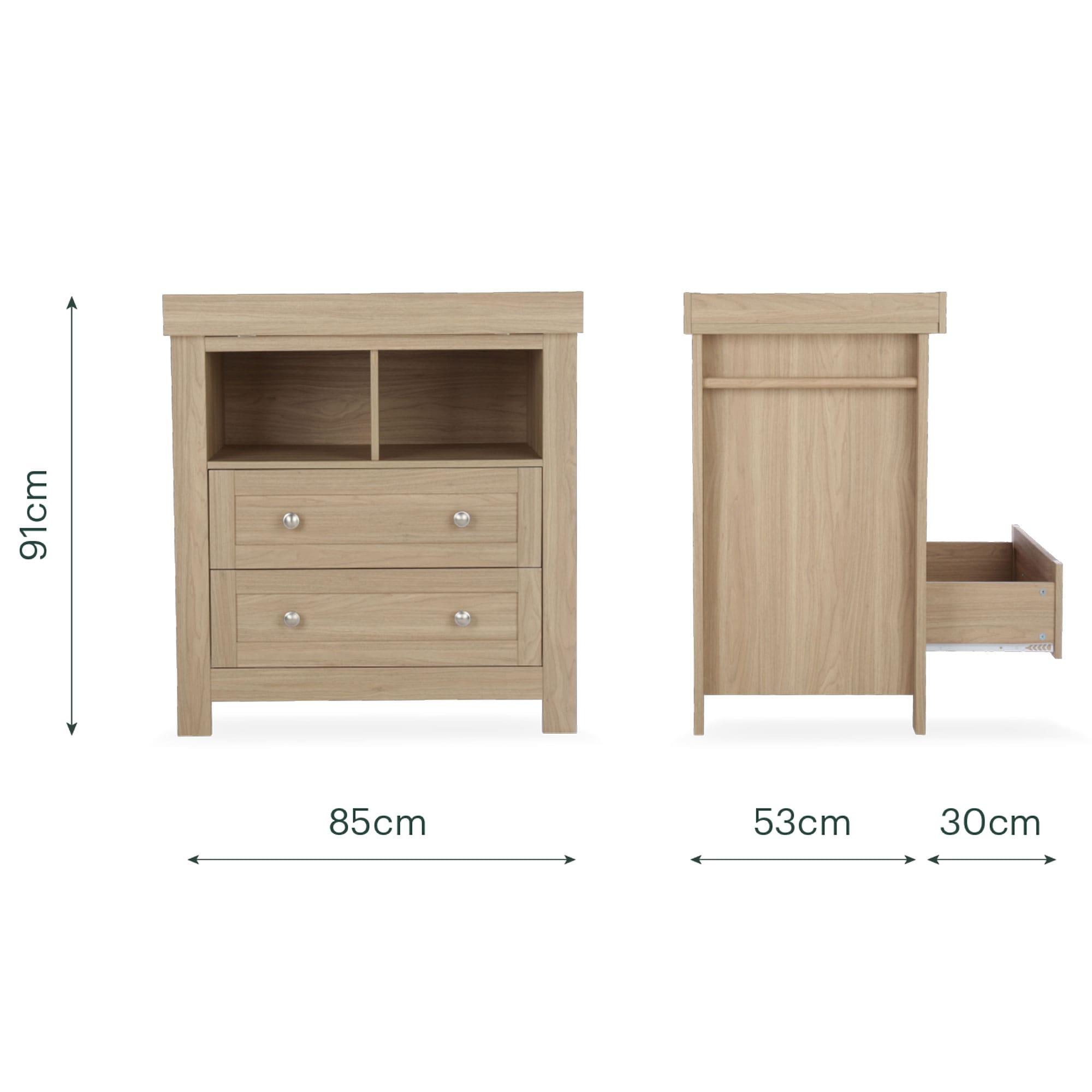 CuddleCo nursery room sets Cuddleco Burford 2 Piece Nursery Furniture Set - Oak
