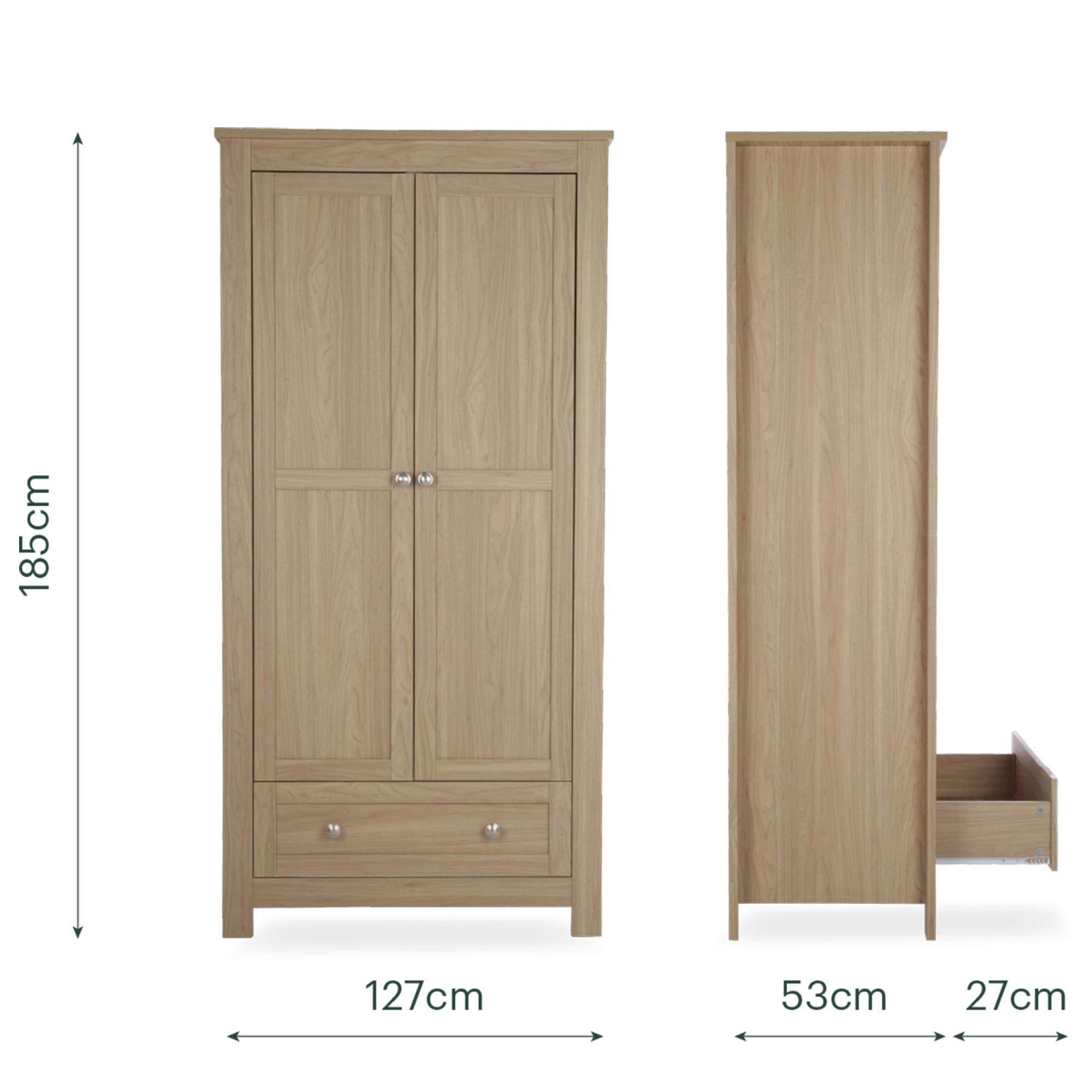 CuddleCo nursery room sets Cuddleco Burford 3 Piece Nursery Furniture Set - Oak