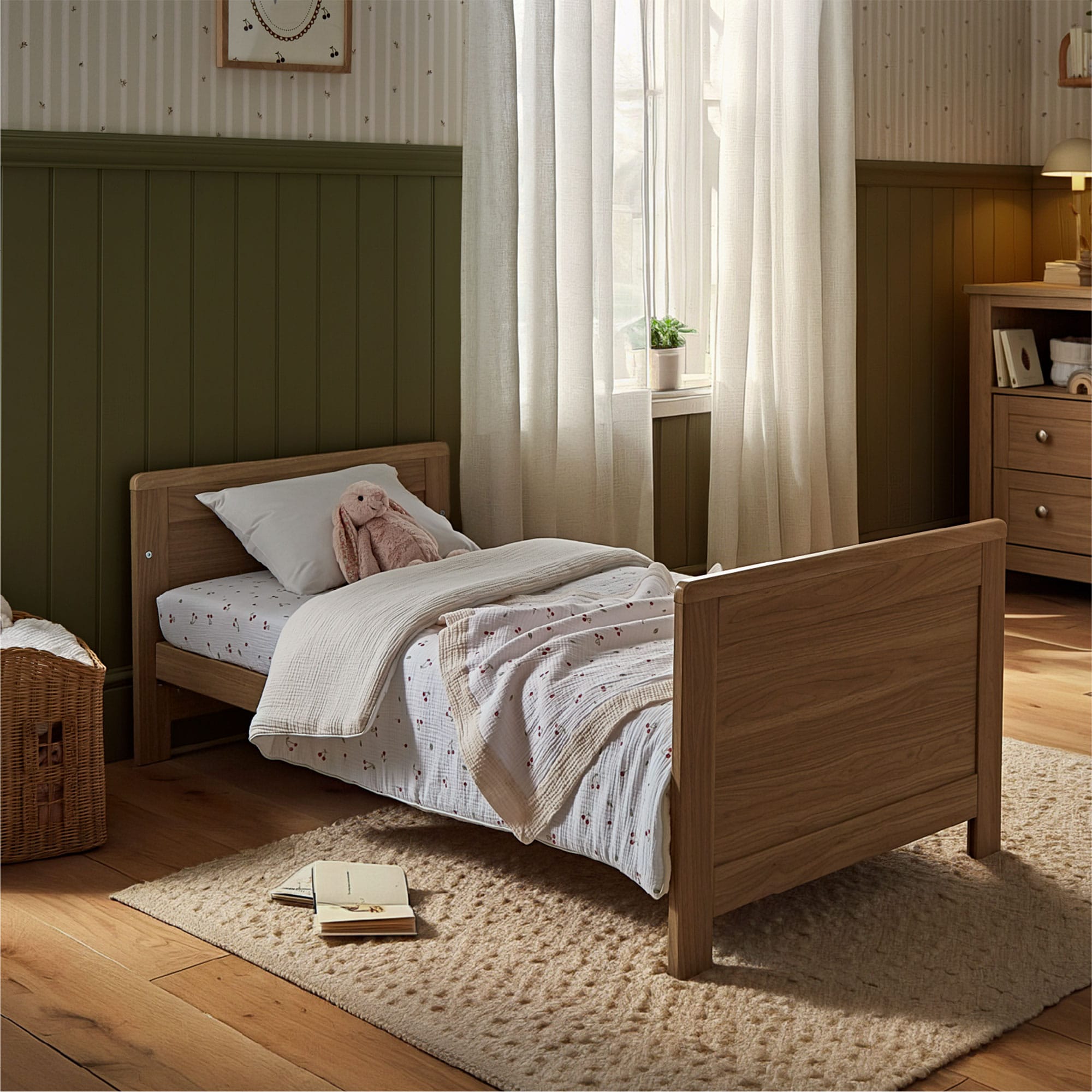 CuddleCo nursery room sets Cuddleco Burford 3 Piece Nursery Furniture Set - Oak