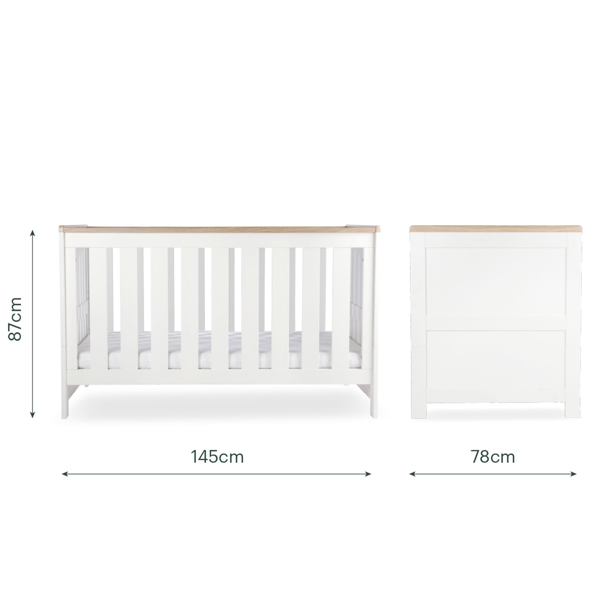 CuddleCo nursery room sets Cuddleco Burford 3 Piece Nursery Furniture Set - White/Oak