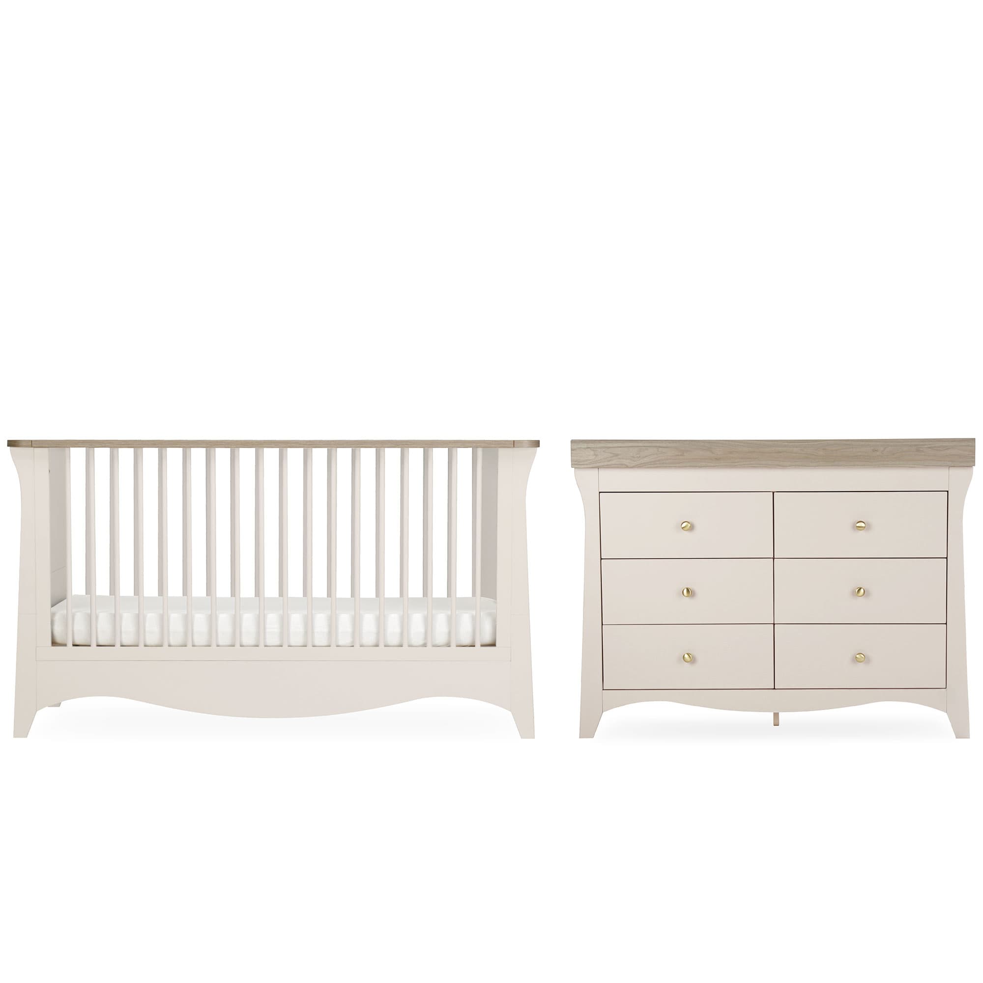 CuddleCo nursery room sets Cuddleco Clara 2 Piece Luxe Nursery Furniture Set - Cashmere/Ash