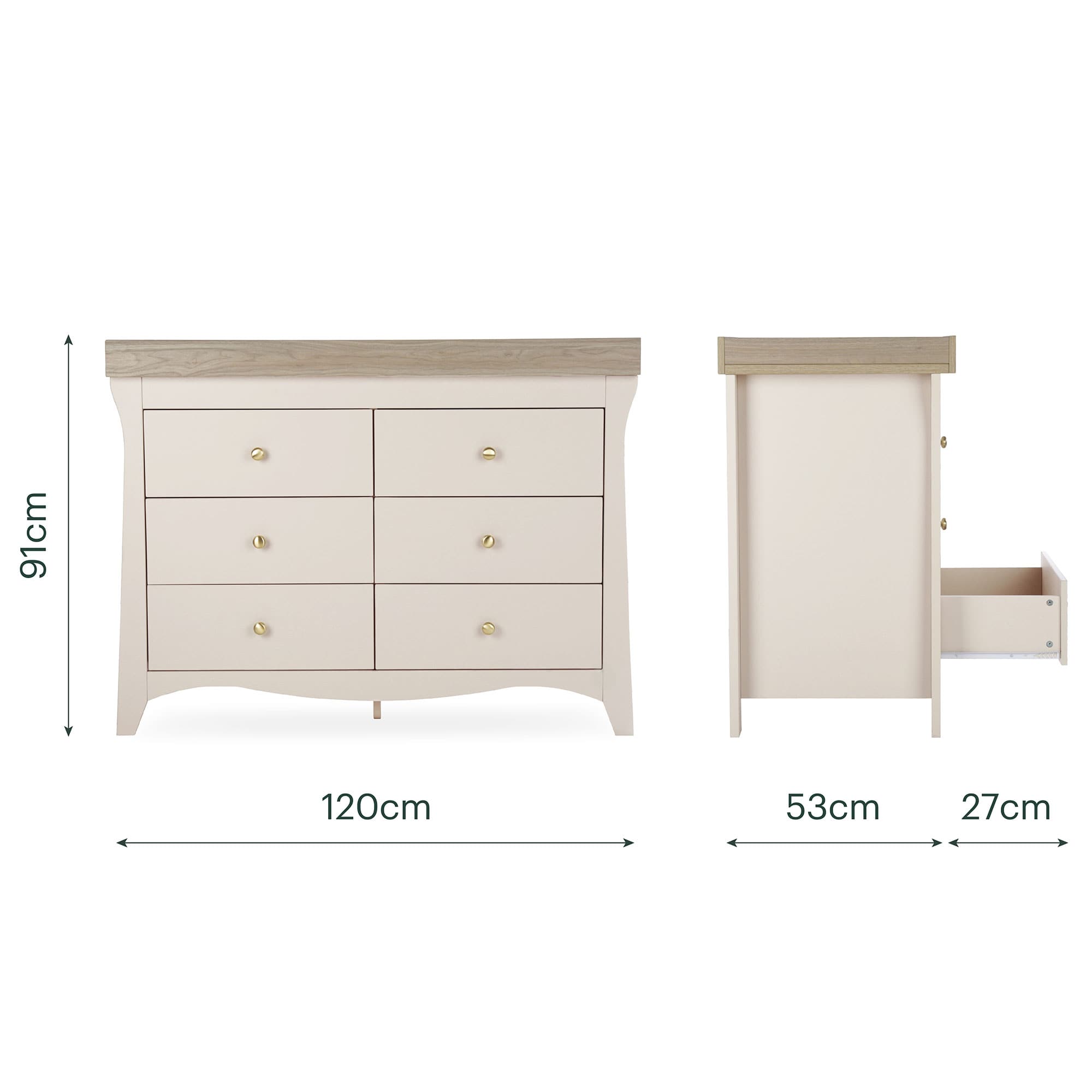 CuddleCo nursery room sets Cuddleco Clara 2 Piece Luxe Nursery Furniture Set - Cashmere/Ash