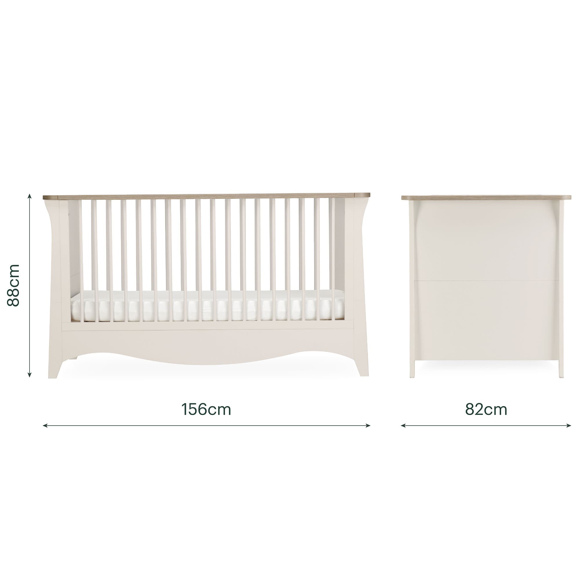CuddleCo nursery room sets Cuddleco Clara 2 Piece Luxe Nursery Furniture Set - Cashmere/Ash