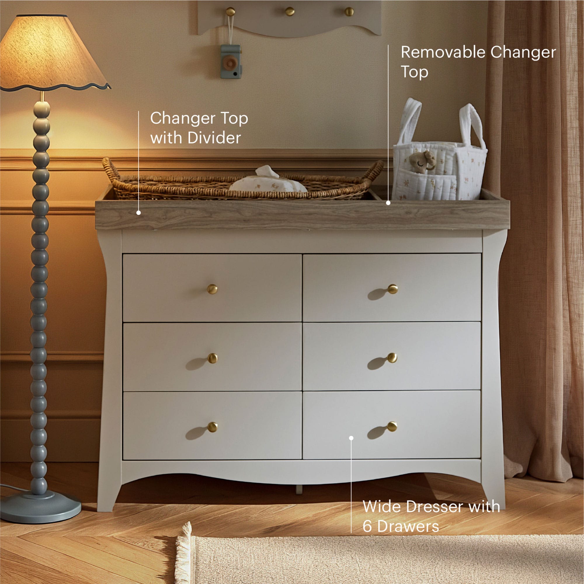 CuddleCo nursery room sets Cuddleco Clara 2 Piece Luxe Nursery Furniture Set - Cashmere/Ash