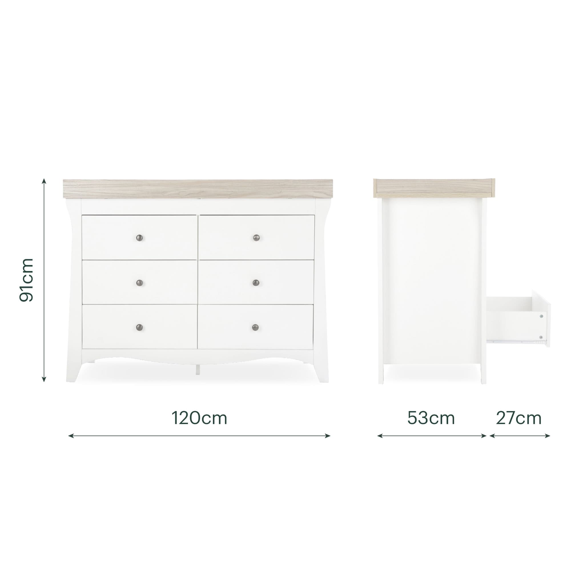 CuddleCo nursery room sets Cuddleco Clara 2 Piece Luxe Nursery Furniture Set - White/Ash