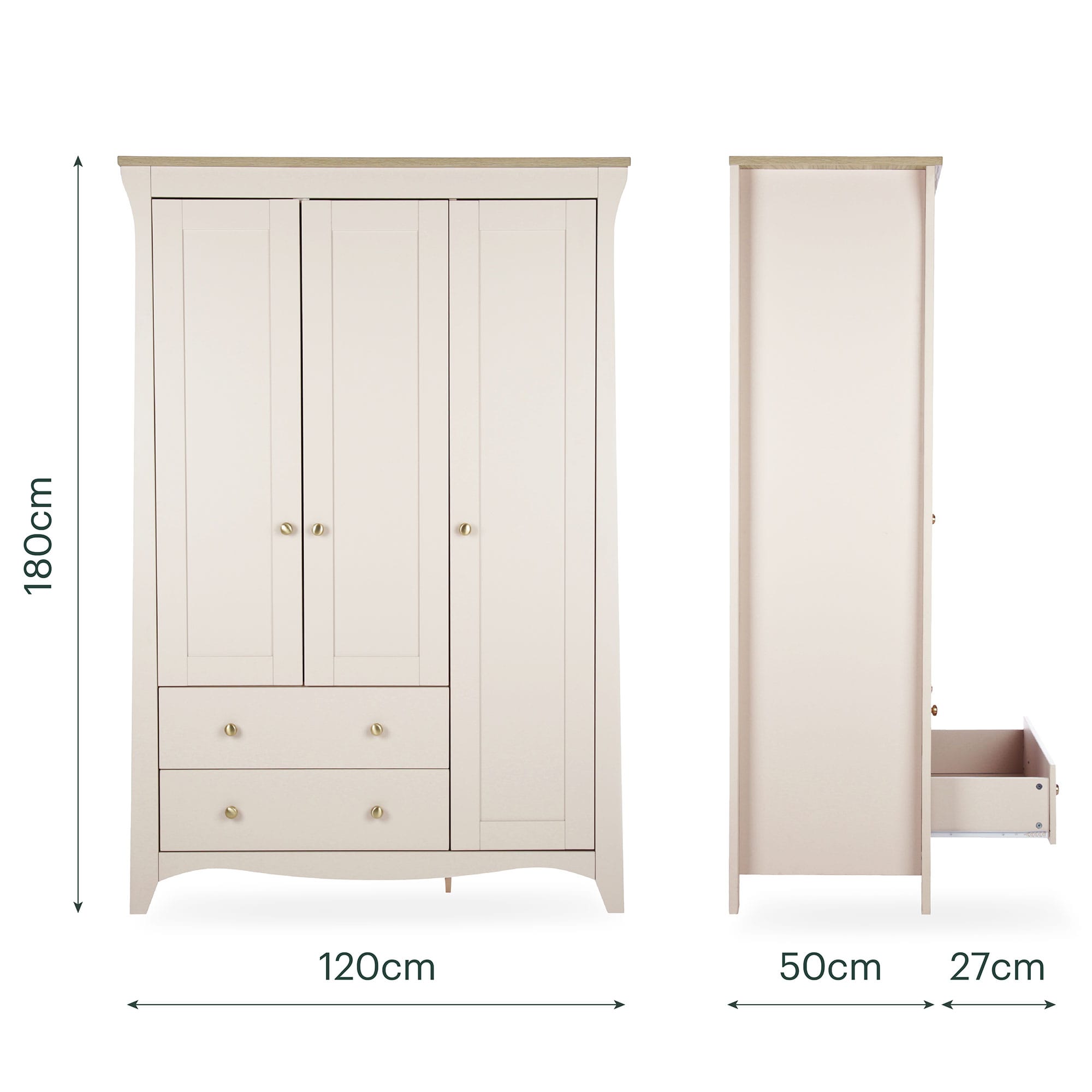 CuddleCo nursery room sets Cuddleco Clara 3 Piece Luxe Nursery Furniture Set - Cashmere/Ash