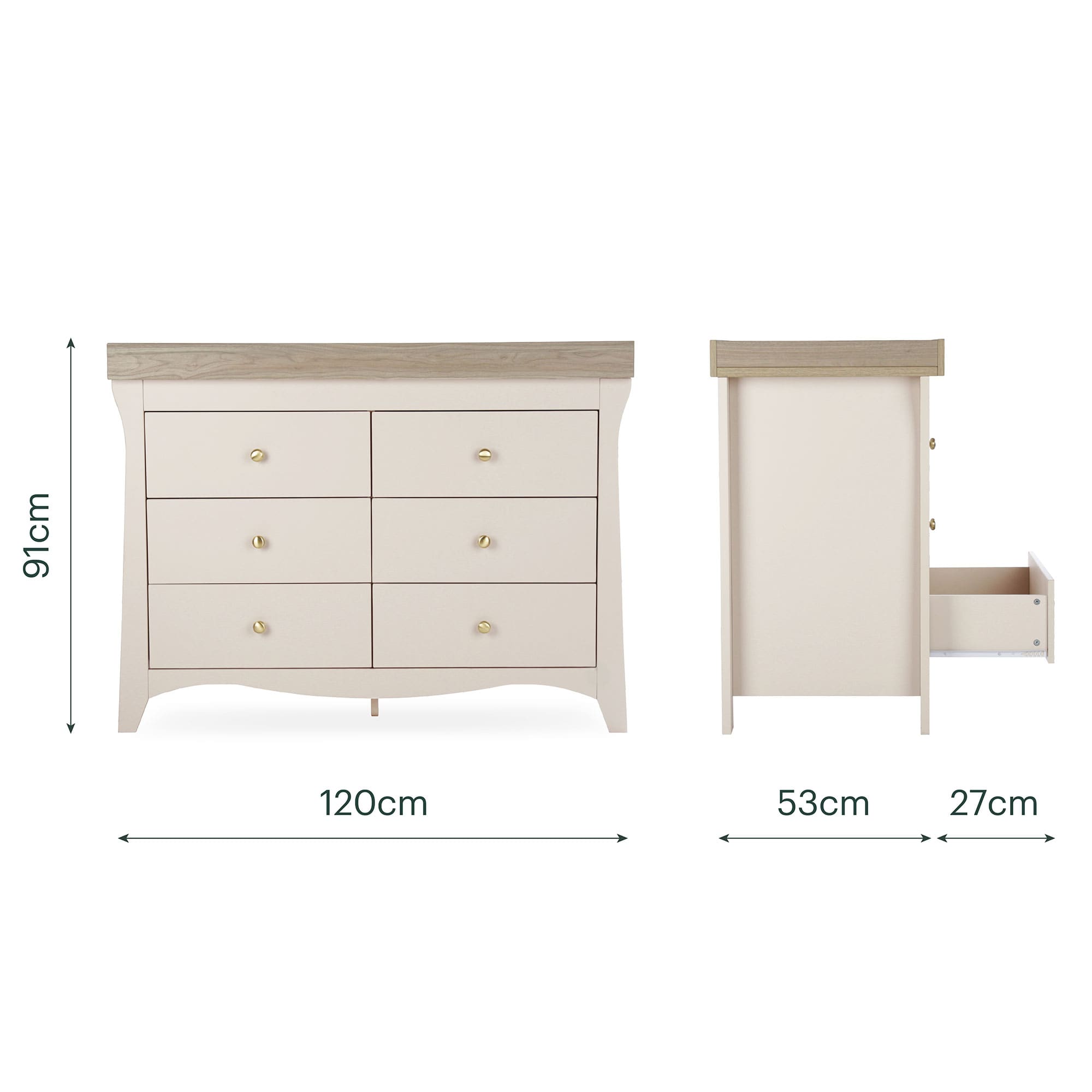 CuddleCo nursery room sets Cuddleco Clara 3 Piece Luxe Nursery Furniture Set - Cashmere/Ash