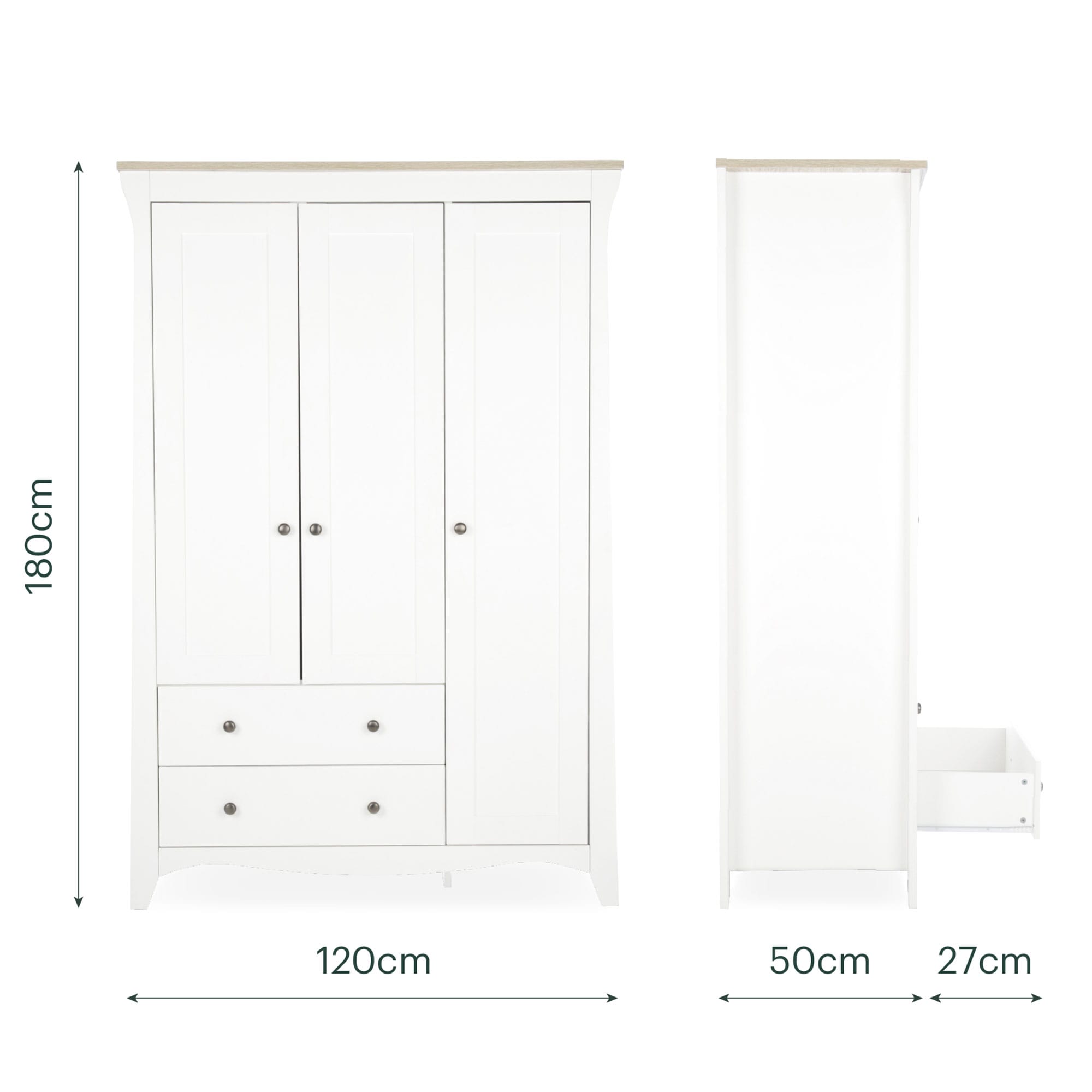 CuddleCo nursery room sets Cuddleco Clara 3 Piece Luxe Nursery Furniture Set - White/Ash